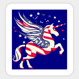 USA Unicorn Flag Sticker